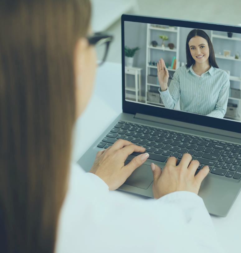 A consultation over video call